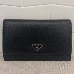 Prada Saffiano Leather Wallet - Black